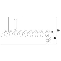 Listwa zębata z tworzywa do bram przesuwnych – L1010 x 18 mm