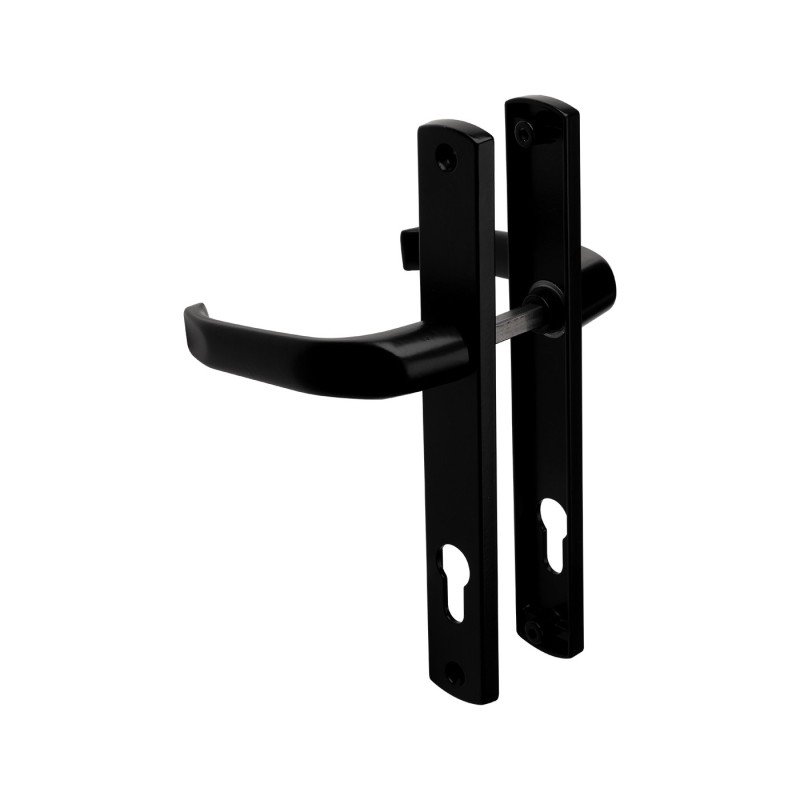 Klamka aluminiowa do drzwi z szyldem - H 234, L 32 mm, czarna