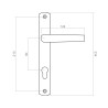 Klamka aluminiowa do drzwi z szyldem 90  - H 234  x L 32, czarna
